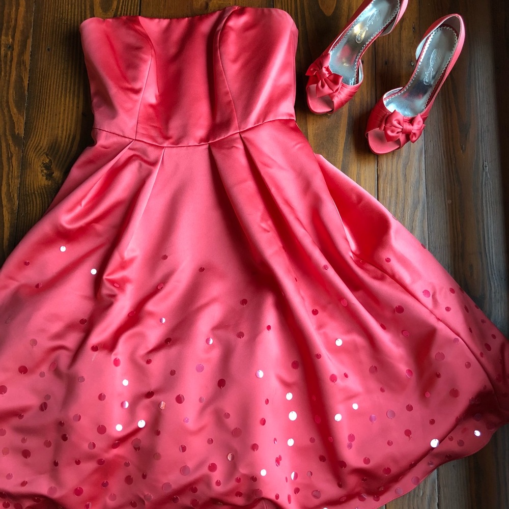 David’s Bridal Short Satin Dress
